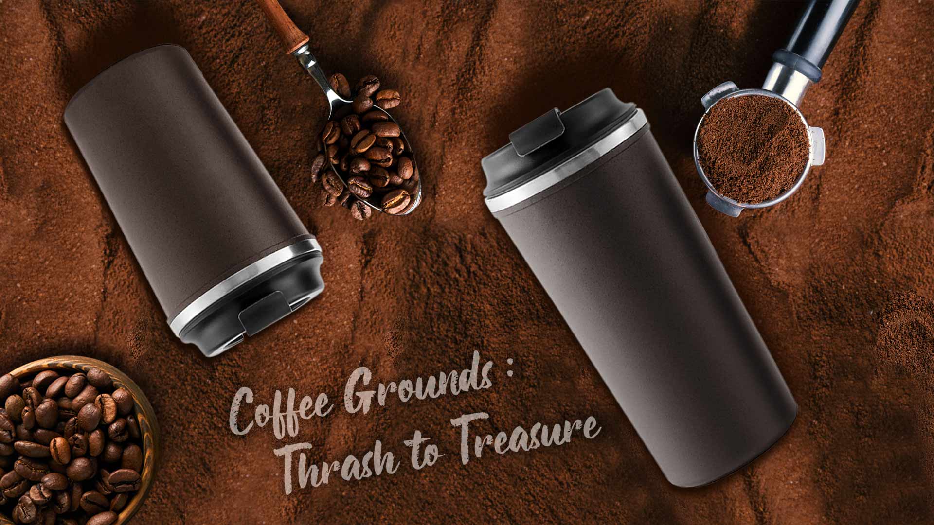 Reusable Cups (2) Made From Coffee Chaff - Recyclable