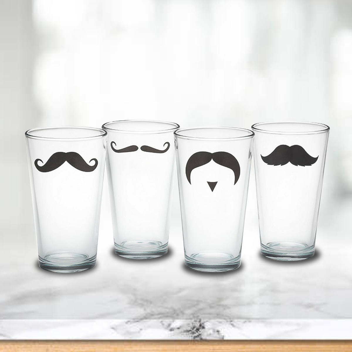 Moustache cheap drinking glasses