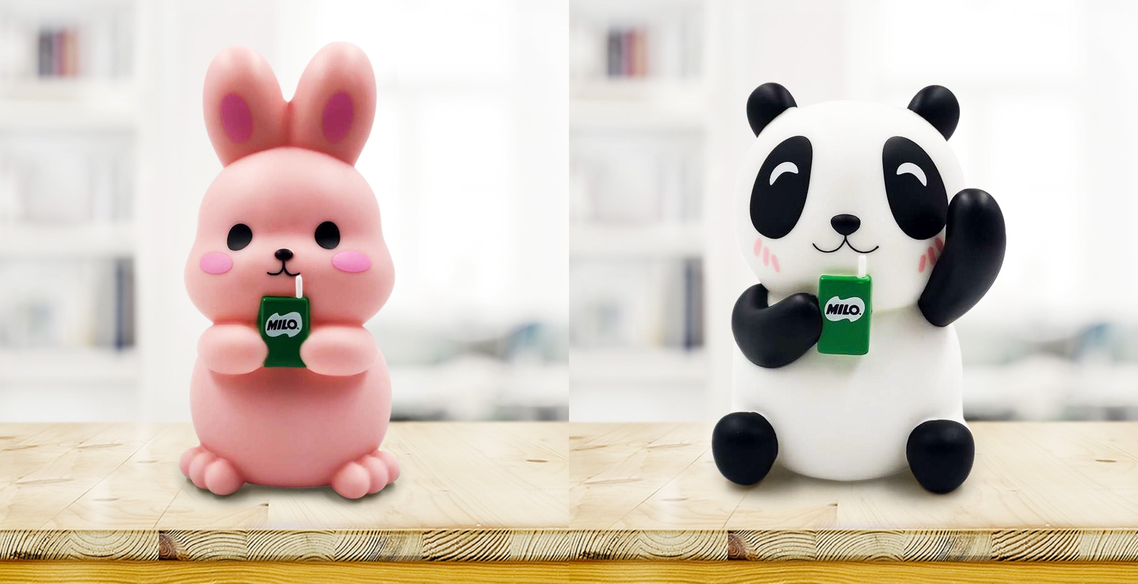 Milo Coin Bank, Rabbit and Panda designs